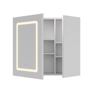 ZRCADLOVÁ skříňka s LED osvětlením a dvojitým zrcadlem, 2dveřová, s úpravou proti zamlžování, do koupelny, 70 cm obraz