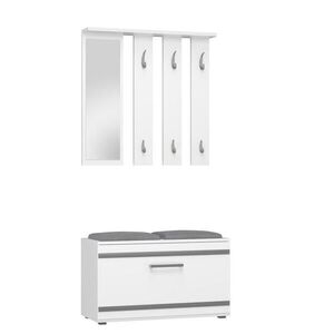 RAUMHIRSCH FURNITURE GARDEROBE praktická šatníková sestava se zrcadlem bílá 85/180/35 obraz