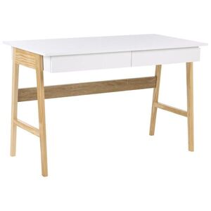Beliani PSACÍ STŮL Světle hnědý/Bílý 120/60 cm Theslay obraz
