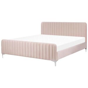 Beliani ČALOUNĚNÁ POSTEL 180/200 cm Pastelově růžová Lunan obraz