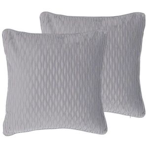 Beliani DEKORATIVNÍ POLŠTÁŘ sada 2 ks Šedý 45/45 cm Motari obraz