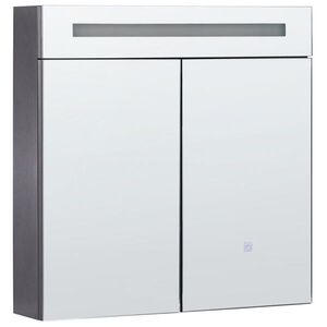 Beliani KOUPELNOVÁ ZRCADLOVÁ SKŘÍŇKA LED 60/60 cm Černá Jaramillo obraz