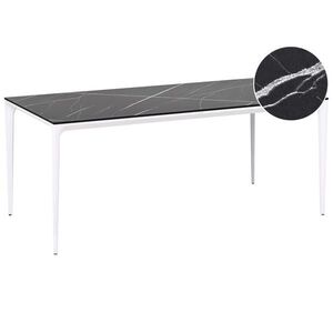 Beliani ZAHRADNÍ STŮL 180/90 cm Mramor Look Černý Mramor Sovareto obraz