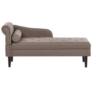 Beliani ČALOUNĚNÉ LEHÁTKO CHAISE LONGUE LEVOSTRANNÉ Látka Taupe Yvoire obraz