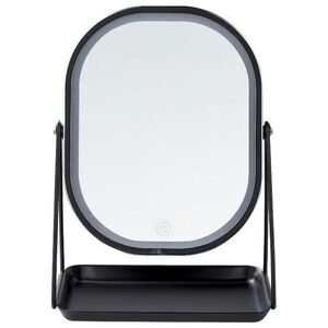 Beliani KOSMETICKÉ ZRCADLO stříbrné s LED osvětlením 20/22 cm Dordogne obraz