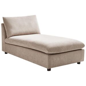 Beliani ČALOUNĚNÉ LEHÁTKO CHAISE LONGUE Látka Taupe Vizille obraz