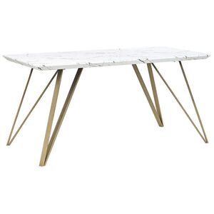 Beliani JÍDELNÍ STŮL 150/80/75 cm Bílý, Zlatě zbarvený Obdélníkový Molden obraz