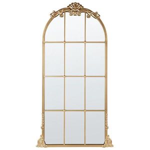 Beliani NÁSTĚNNÉ ZRCADLO zlaté Kov Fenster 66/124 cm Noidan obraz