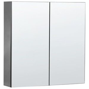 Beliani KOUPELNOVÁ ZRCADLOVÁ SKŘÍŇKA 60/60 cm Černá Navarra obraz