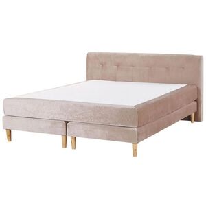 Beliani BOXSPRINGOVÁ POSTEL 180/200 cm Pastelově růžová Marquise obraz