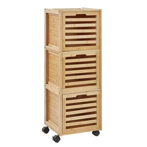 Beliani KOUPELNOVÁ NÁSTĚNNÁ SKŘÍŇKA 32 cm Světle hnědá Shawnee obraz