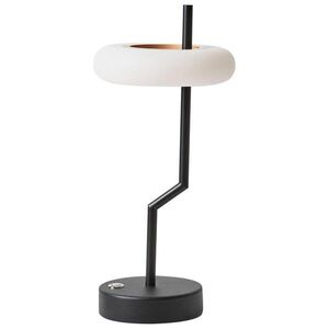 Beliani LED STOLNÍ SVÍTIDLO Černé/Bílé/Světlejší Odstín dřeva Alviela obraz