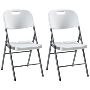 Beliani ZAHRADNÍ ŽIDLE sada 2 ks Bílá Cugnoli obraz