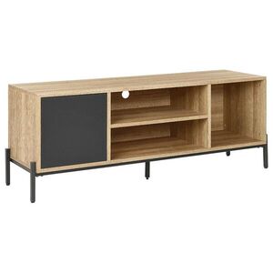Beliani TV STOLEK Světle hnědý, Šedý, Černý MOINES 56/140/40 cm obraz