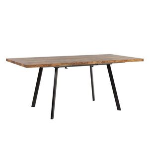 Beliani JÍDELNÍ STŮL 140-180/90/76 cm Světle hnědý, Černý Obdélníkový Harlow obraz