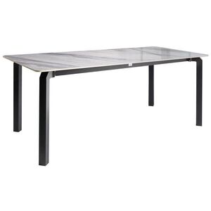 Beliani ZAHRADNÍ STŮL 180/90 cm Kámen Šedý Mramor Feletto obraz