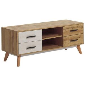 Beliani TV STOLEK Světle hnědý, Bílý FLORIDA 40/120/49 cm obraz