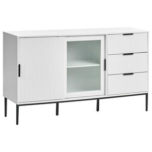 Beliani SIDEBOARD se skleněnými dveřmi Bílý Leduc obraz