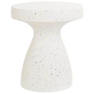 Beliani ZAHRADNÍ Přístavný stolek Beton Terrazzo Look krémově bílý 39 cm Biviere obraz