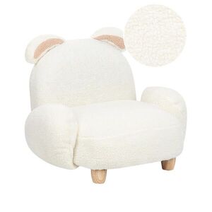 Beliani DĚTSKÉ KŘESLO Teddy-Optik krémově bílé Tierform Hase Kanna obraz
