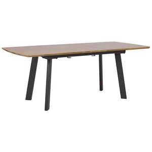 Beliani JÍDELNÍ STŮL 160-200/90/76 cm Tmavě hnědý, Černý Obdélníkový Salvador obraz