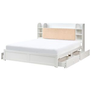 Beliani POSTEL s zásuvkami 180/200 cm MDF deska Bílá Bizou obraz