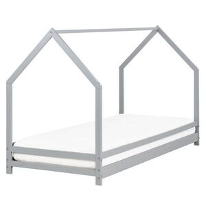 Beliani DĚTSKÁ POSTEL DOMEČEK Šedá 90-200 cm Appy obraz