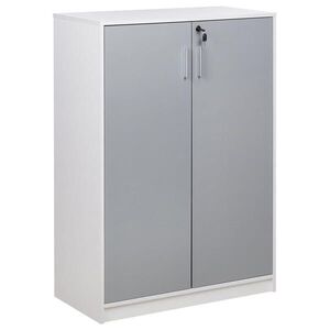 Beliani KANCELÁŘSKÁ SKŘÍŇ světle šedá/bílá 117 cm 2 dveře Zehna obraz