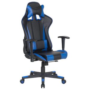 Beliani KANCELÁŘSKÁ ŽIDLE Umělá kůže Černá Gamer obraz