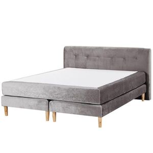 Beliani BOXSPRINGOVÁ POSTEL 160/200 cm Šedá Marquise obraz