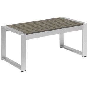 Beliani ZAHRADNÍ Konferenční stolek Hliník tmavě šedý 90/50 cm Salerno obraz