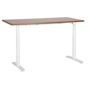 Beliani PSACÍ STŮL hnědobílý 160/72 cm elektrický výškově nastavitelný Destin IV obraz