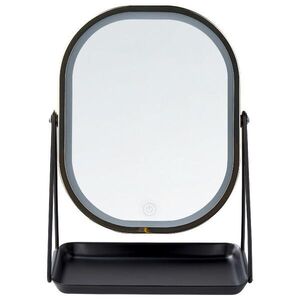 Beliani KOSMETICKÉ ZRCADLO zlaté s LED osvětlením 20/22 cm Dordogne obraz