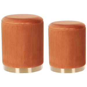 Beliani PUF 2er-Set-Orange Miramar obraz