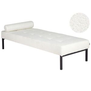 Beliani ČALOUNĚNÉ LEHÁTKO CHAISE LONGUE Bouclé Bílé Chinon obraz