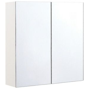 Beliani KOUPELNOVÁ Zrcadlová skříňka bílá/stříbrná 60/60 cm Navarra obraz