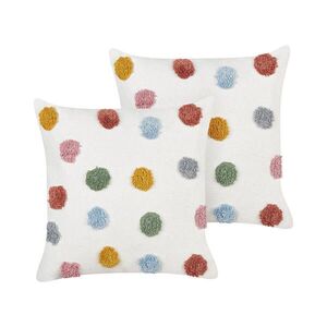 Beliani DEKORATIVNÍ polštář sada 2 ks Bílý 45/45 cm Wallflower obraz
