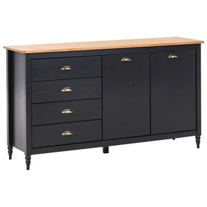 Beliani SIDEBOARD se 2 dveřmi Borovicové dřevo Černý Shillington obraz