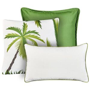 Beliani ZAHRADNÍ polštář sada 3 ks Zelený 30/50 cm Seaside obraz