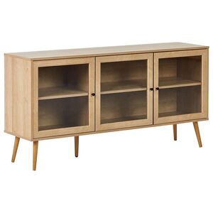 Beliani SIDEBOARD se skleněnými dveřmi 150 cm Světle hnědý Albany obraz