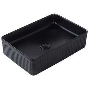 Beliani UMYVADLO NA DESKU Černé 50/34 cm Keramika Geldo obraz