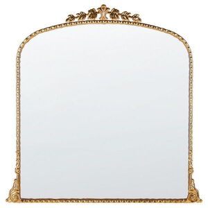 Beliani NÁSTĚNNÉ ZRCADLO zlaté Kov 71/71 cm Livry obraz