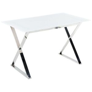 Beliani JÍDELNÍ STŮL 120/70/75 cm Bílý, Stříbrně zbarvený Obdélníkový Attica obraz
