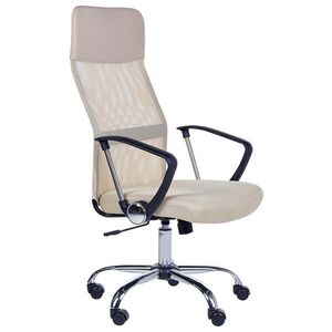 Beliani KANCELÁŘSKÁ ŽIDLE Polyester Béžová Design obraz
