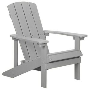 Beliani ZAHRADNÍ ŽIDLE Umělé dřevo světle šedá Adirondack obraz