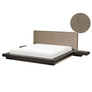 Beliani POSTEL s LED 160/200 cm MDF deska Tmavě hnědá Zen obraz