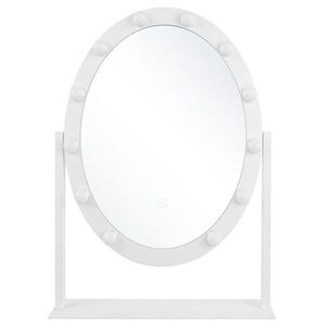 Beliani KOUPELNOVÉ ZRCADLO s LED osvětlením oválné 50/60 cm Rostrenen obraz