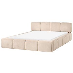 Beliani POSTEL s roštem 160/200 cm Látka Taupe Orville obraz