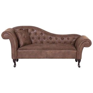 Beliani ČALOUNĚNÉ LEHÁTKO CHAISE LONGUE Umělá kůže světle hnědé levostranné Lattes obraz