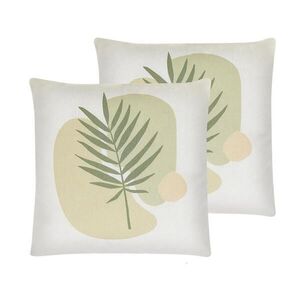 Beliani DEKORATIVNÍ POLŠTÁŘ sada 2 ks Světle zelený 45/45 cm Microsorum obraz